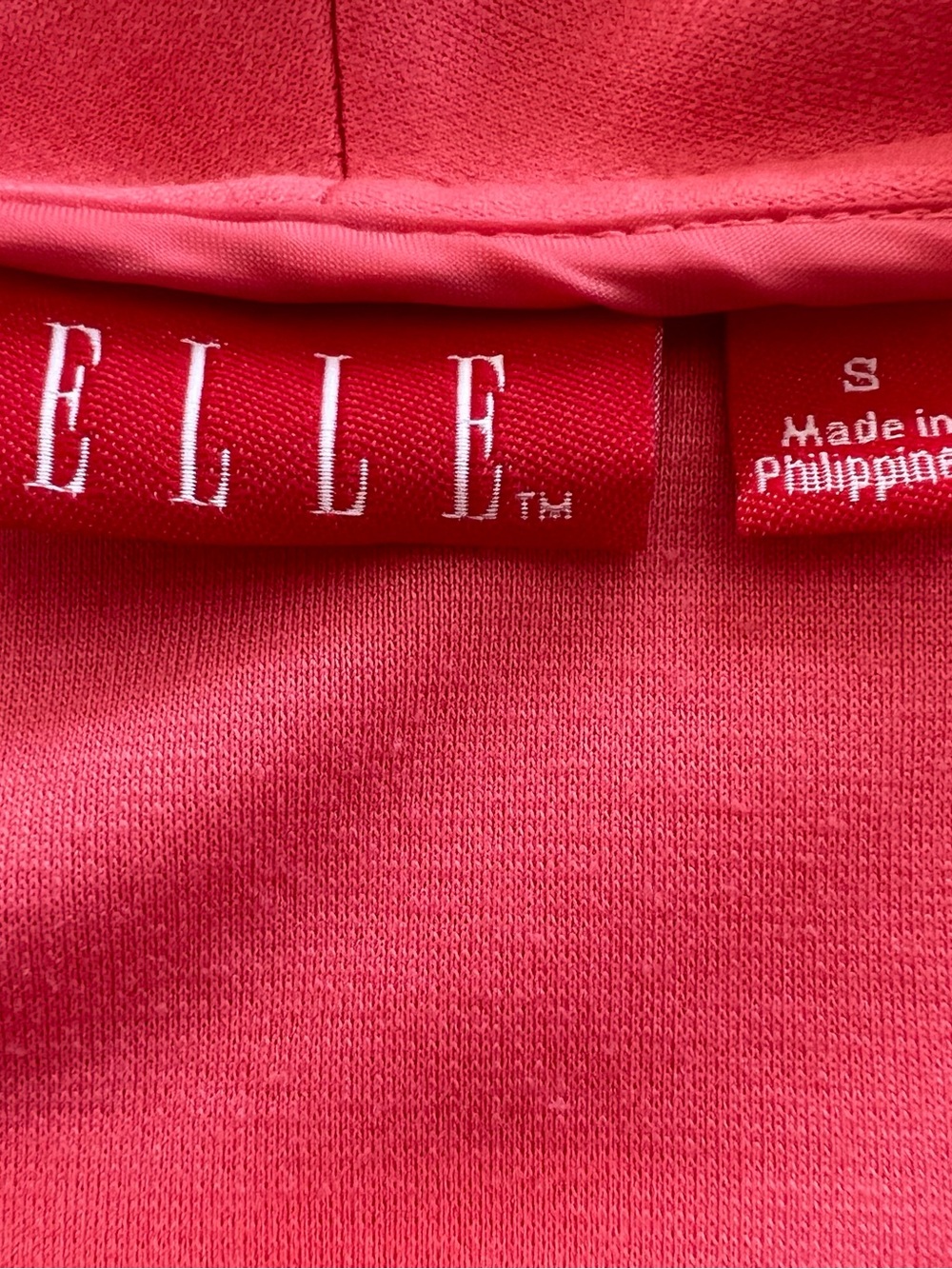 ELLE Small Coral Pink Peplum Blazer Gold Button Fitted Career Jacket - Picture 3 of 3